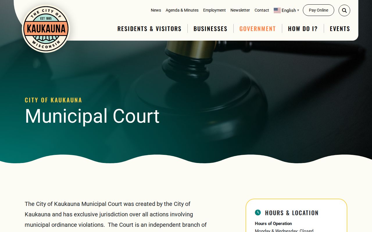 Kaukauna criminal history municipal court record information