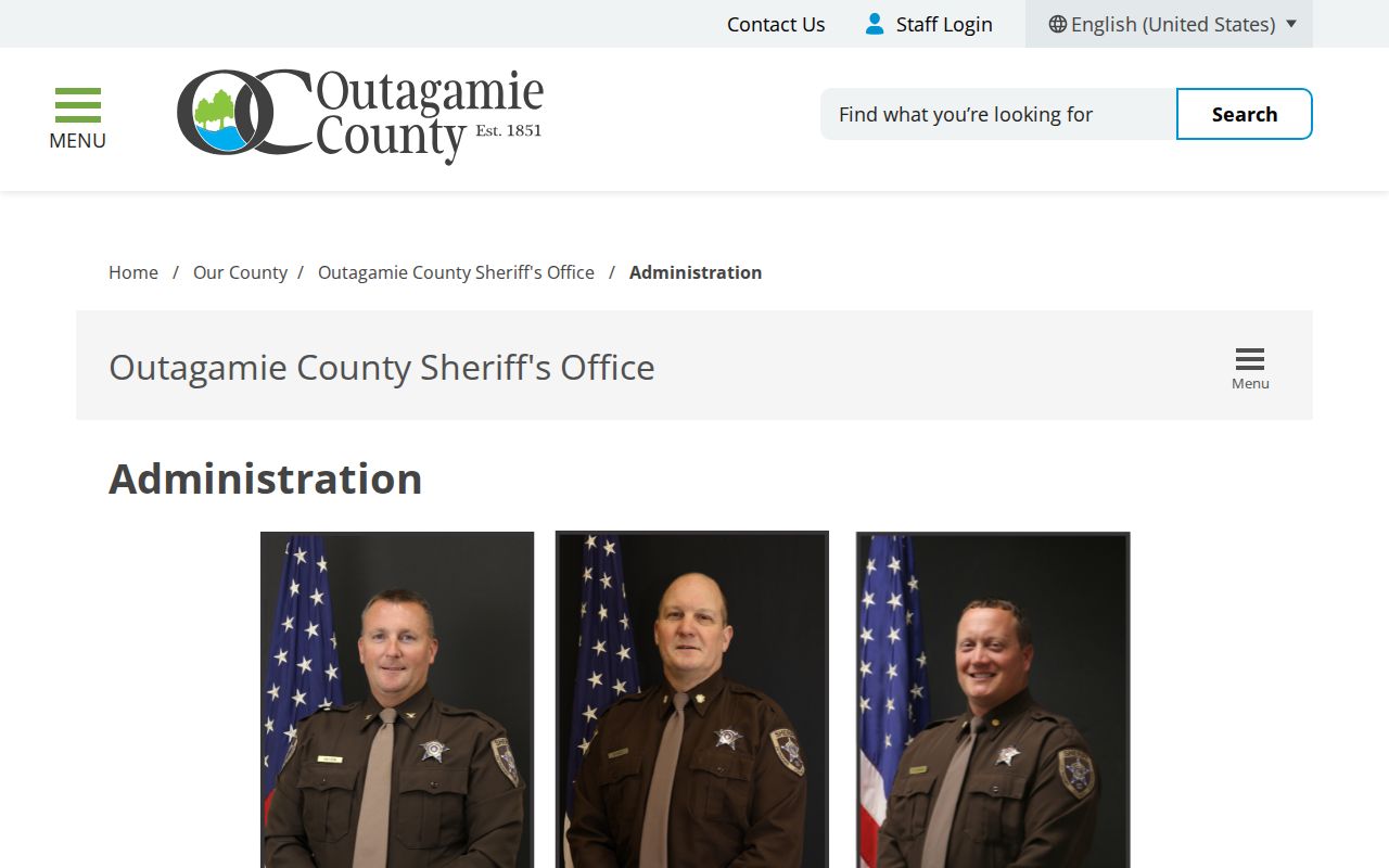Outagamie County arrest history sheriff records unit page