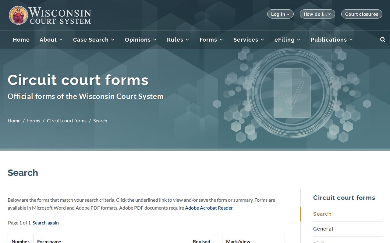 Outagamie County criminal court expungement form page